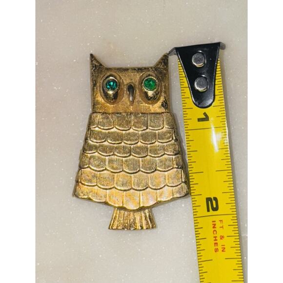 Vintage Avon Owl Solid Perfume Brooch Pin Hinged Locket 2" 1960s Gold Tone - Picture 4 of 5